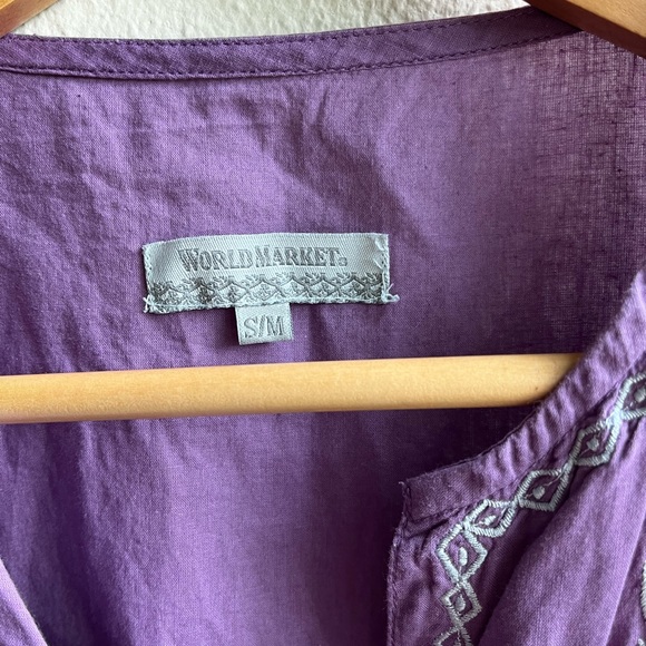 Purple embroidered tunic like top - Picture 6 of 6